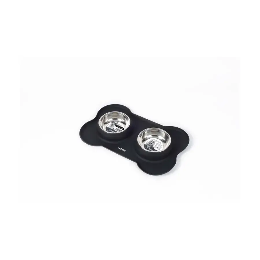 M-Pets Duet Silicone Mat Kedi ve Köpekler İçin Mama Kabı 2x200ml