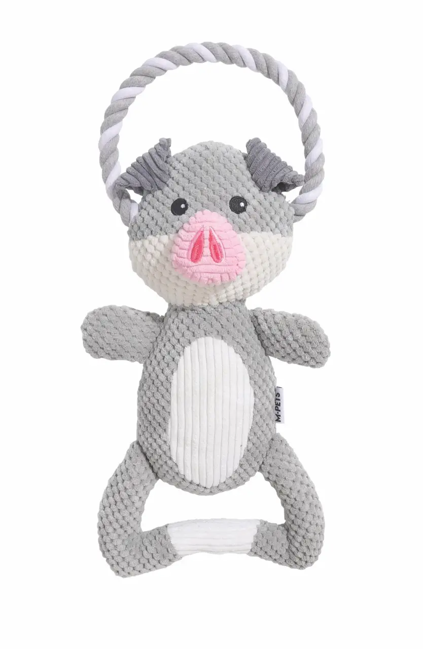 M-Pets Eco Chewtopia Domuz Peluş Kedi ve Köpek Oyuncağı 34x19x8 Cm