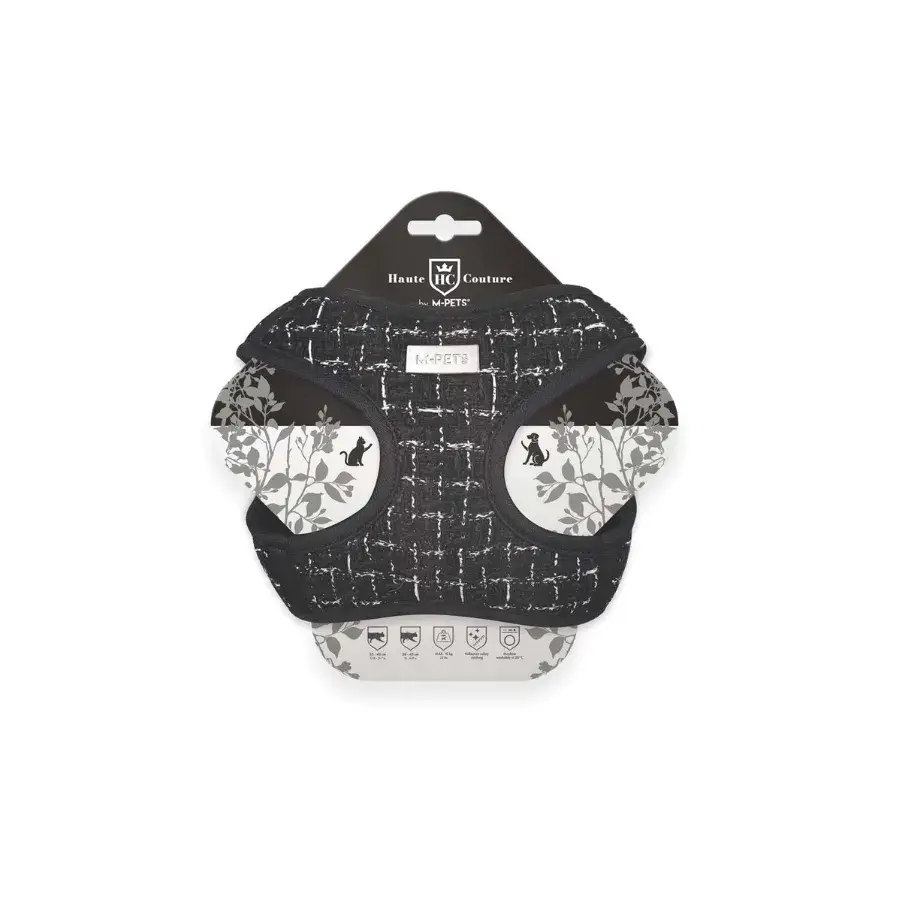 M-Pets Haute Couture Kedi Göğüs Tasması Siyah
