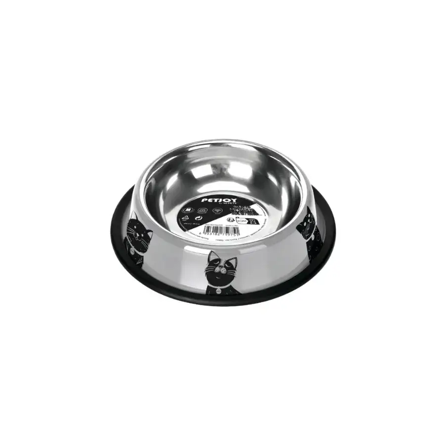 M-Pets Petjoy Catfamily Kedi ve Köpekler İçin Çelik Mama Kabı M 610 ML