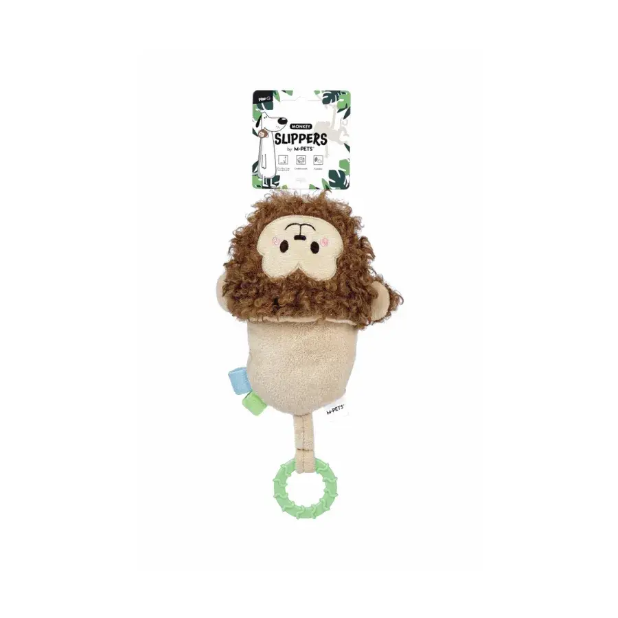 M-Pets Slippers Monkey Kahverengi Peluş Köpek Oyuncağı