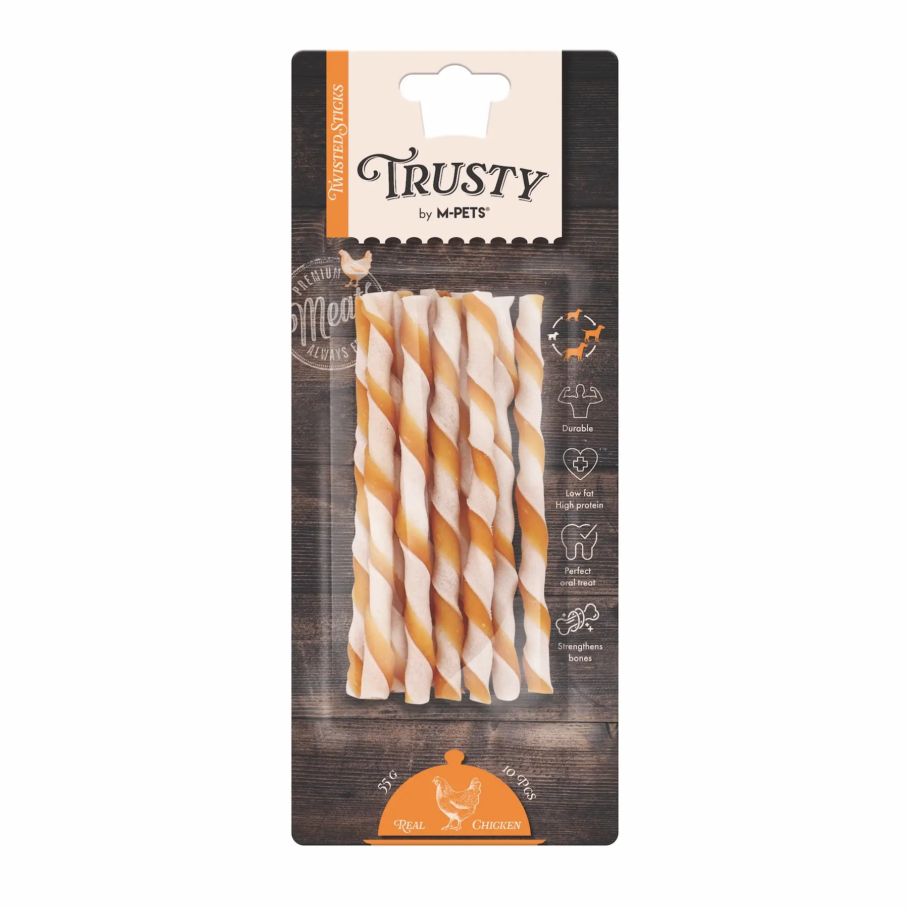 M-Pets Trusty Twisted Tavuklu Çubuk Köpek Ödülü 10'lu 12.7 Cm
