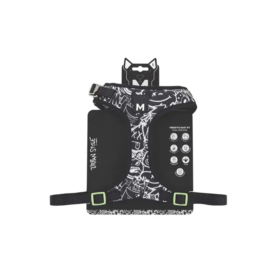 M-Pets Urban Style / Easy Fit Siyah Köpek Göğüs Tasması L