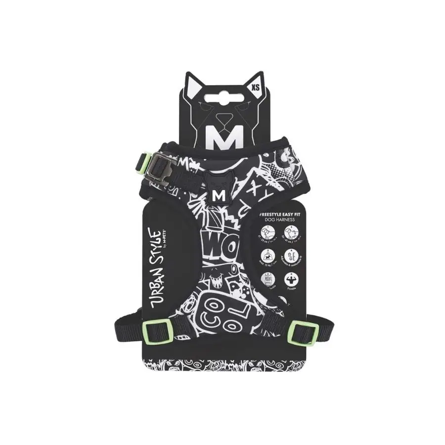 M-Pets Urban Style / Easy Fit Siyah Köpek Göğüs Tasması XS