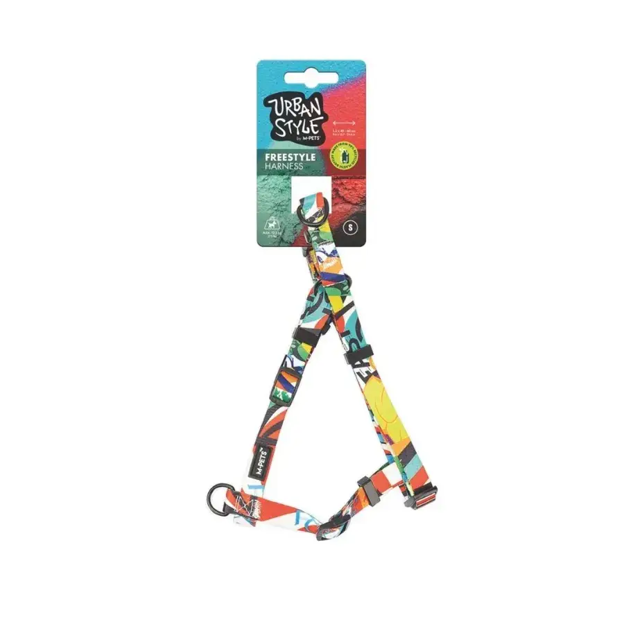M-Pets Urban Style Freestyle Renkli Köpek Göğüs Tasması S