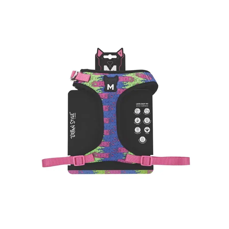 M-Pets Urban Style Lava Easy Fit Pembe Köpek Göğüs Tasması L
