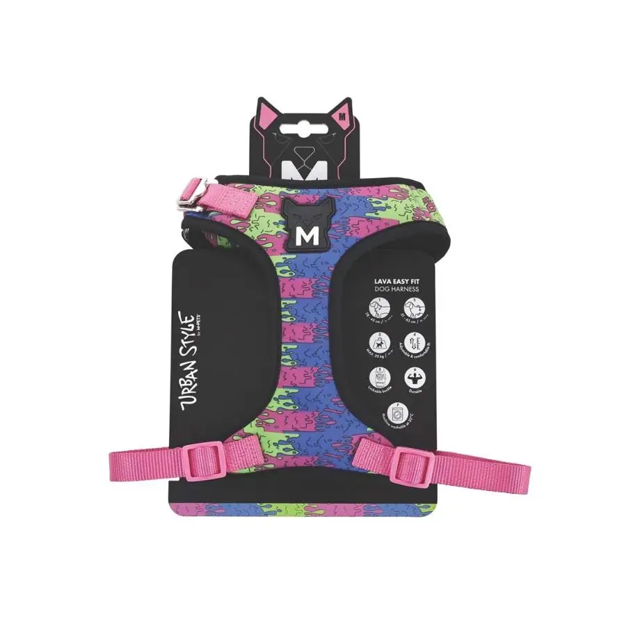 M-Pets Urban Style Lava Easy Fit Pembe Köpek Göğüs Tasması M