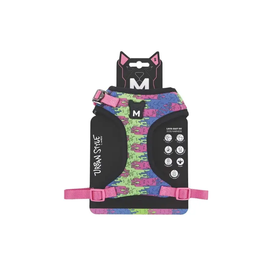 M-Pets Urban Style Lava Easy Fit Pembe Köpek Göğüs Tasması S