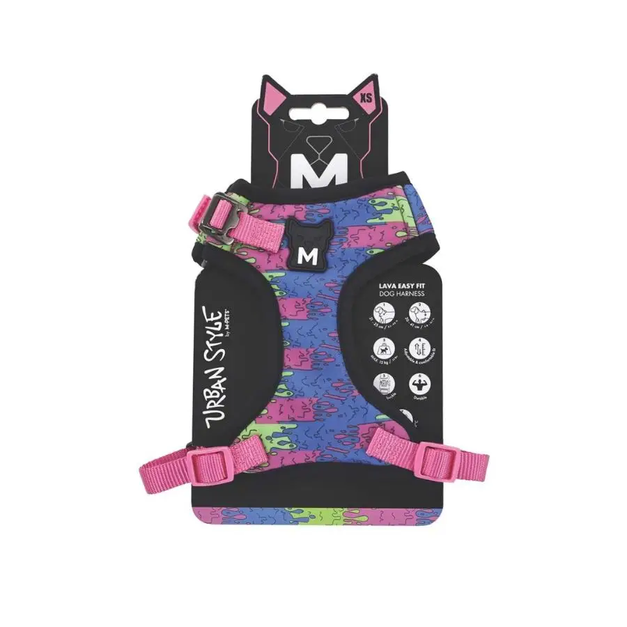 M-Pets Urban Style Lava Easy Fit Pembe Köpek Göğüs Tasması XS