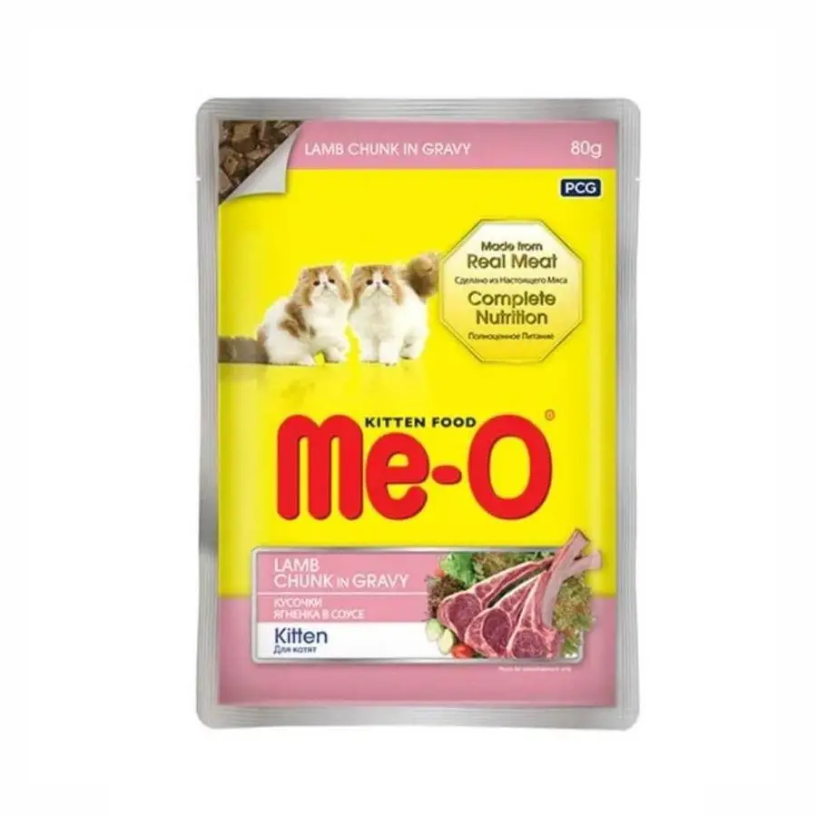 Me-O Pouch Soslu Kuzu Etli Yavru Kedi Konservesi 80 Gr