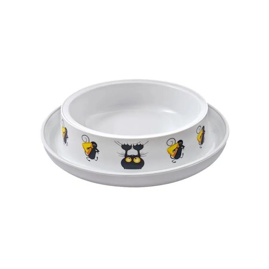 Moderna Trendy Kedi ve Fare Desenli Kedi Mama Kabı 210 Ml