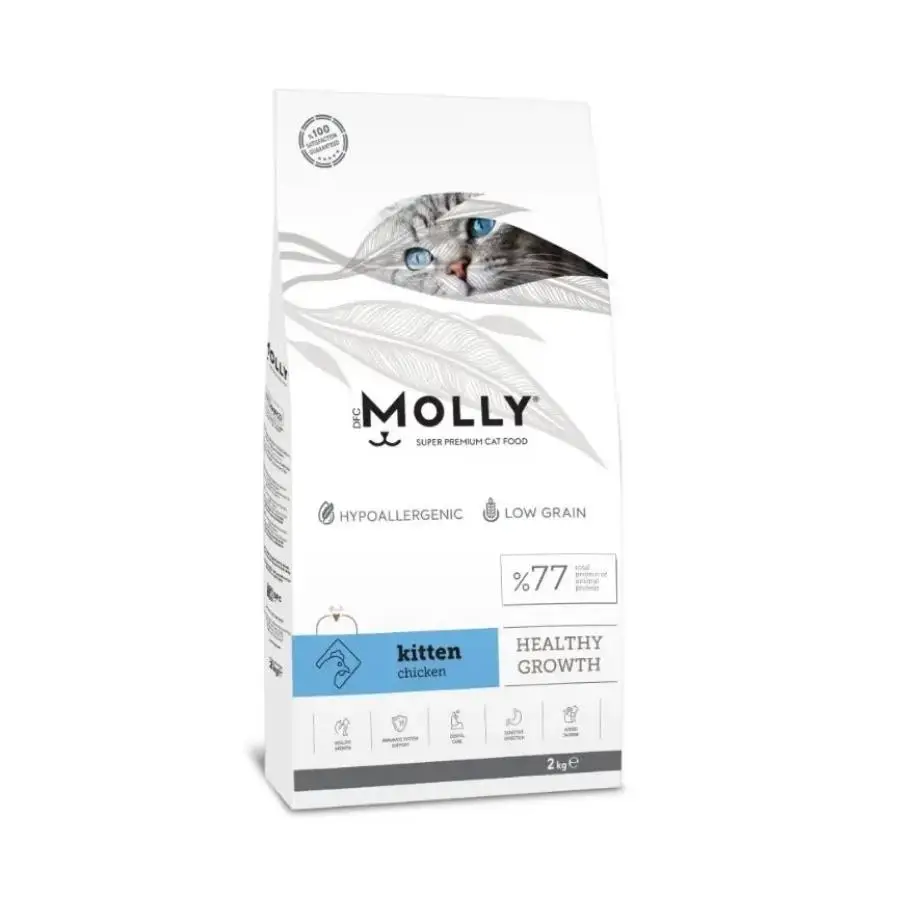 Molly Düşük Tahıllı Hypoallergenic Tavuklu Yavru Kedi Maması 10 Kg