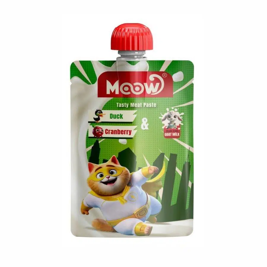 Moow Taze Ördekli Kızılcıklı ve Keçi Sütlü Kedi Et Ezmesi 90 gr
