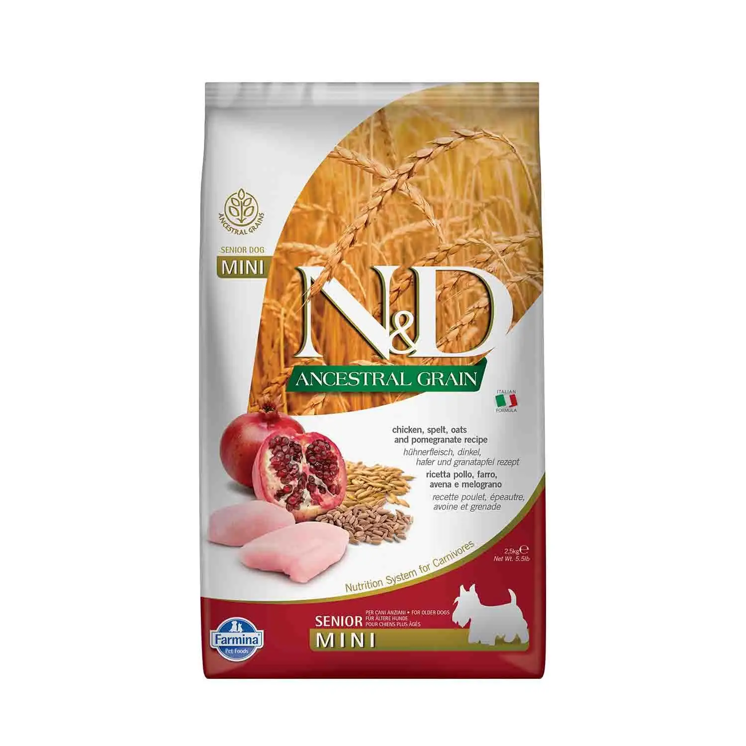 N&D Düşük Tahıllı Tavuklu Narlı Küçük ve Orta Irk Yaşlı Köpek Maması 2,5 kg