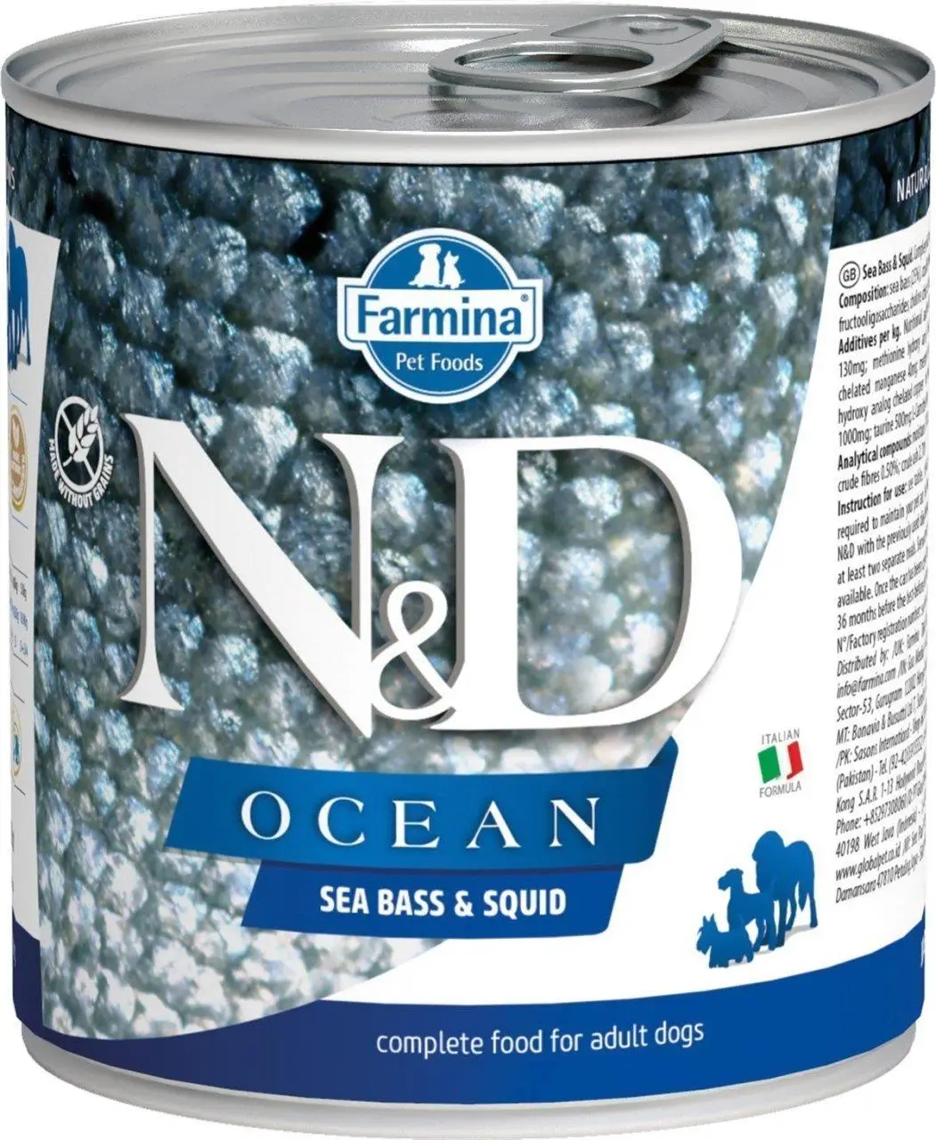 N&D Ocean Levrek ve Mürekkep Balıklı Yetişkin Köpek Konservesi 285 gr