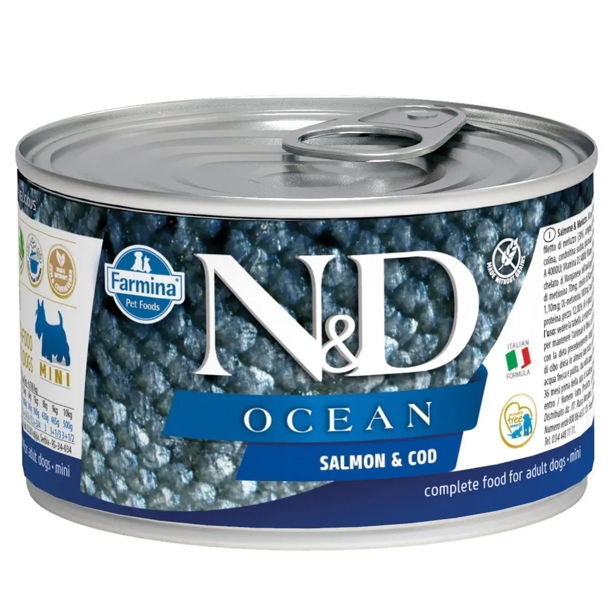 N&D Ocean Mini Somonlu ve Morina Balıklı Yetişkin Köpek Konservesi 140 gr