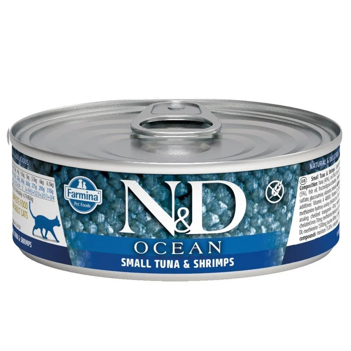 N&D Ocean Ton Balıklı ve Karidesli Yetişkin Kedi Konservesi 80 gr