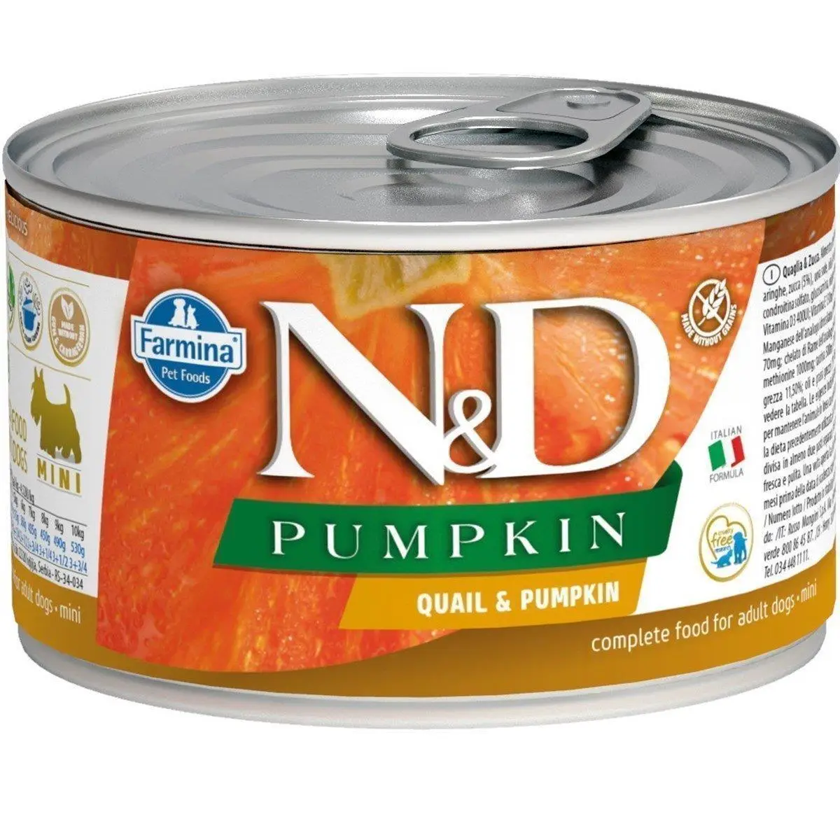 N&D Pumpkin Mini Balkabaklı ve Bıldırcınlı Yetişkin Köpek Konservesi 140 gr
