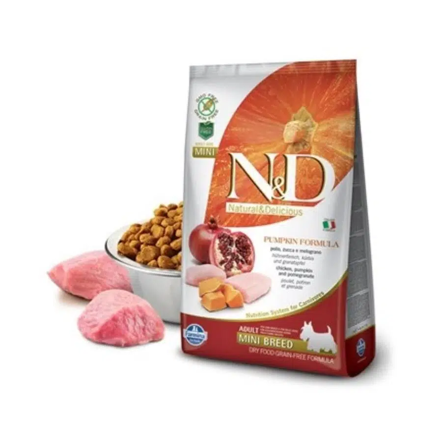 N&D Pumpkin Tahılsız Bal Kabaklı Tavuk Etli Narlı Küçük Irk Yetişkin Köpek Maması 2.5 Kg