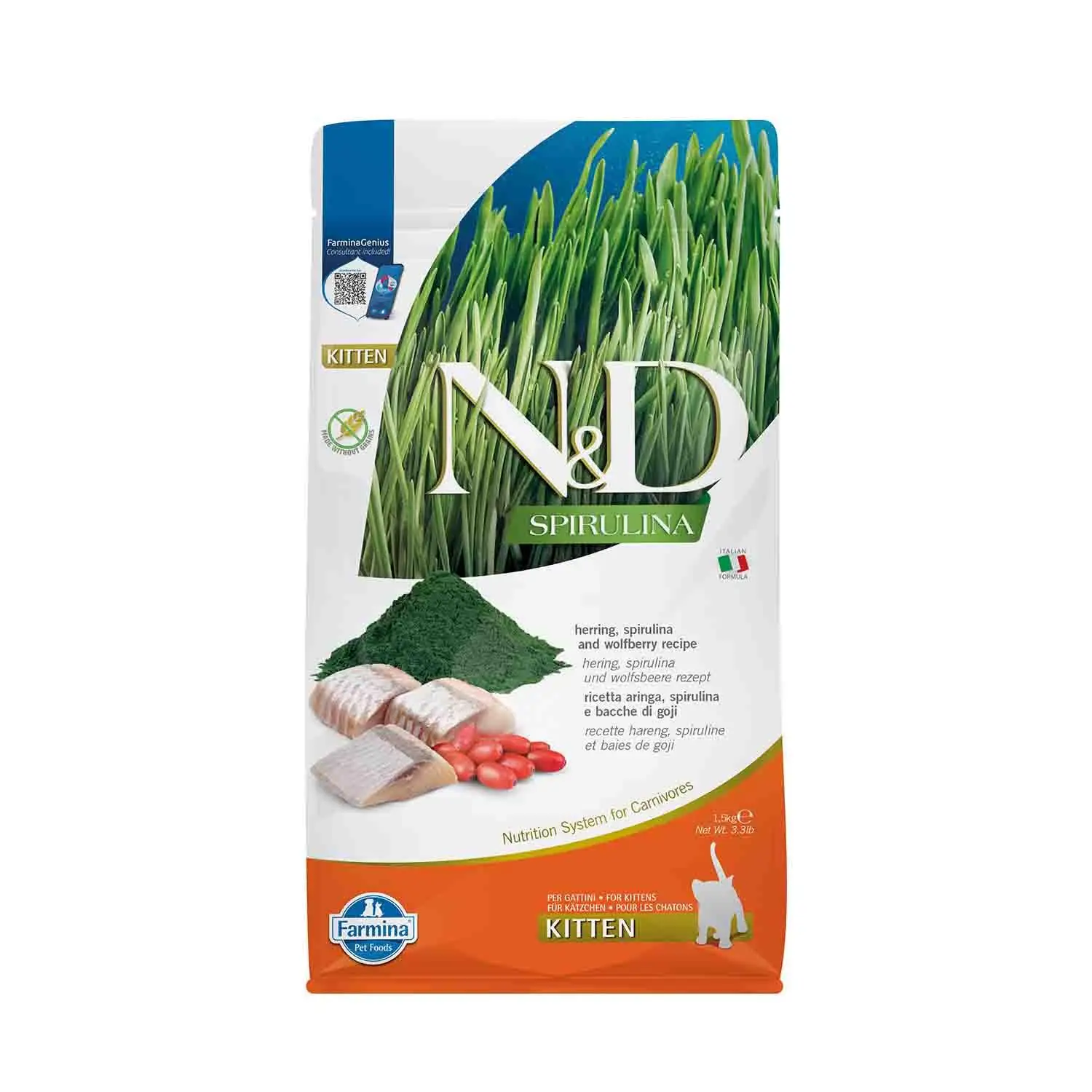 N&D Spirulina Balıklı Yavru Kedi Maması 1,5 kg