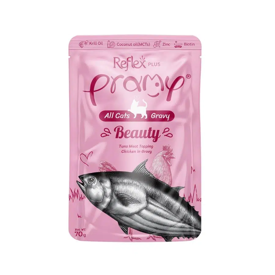 Pramy Beauty Kedilerde Tüy Gelişimi İçin Ton Balıklı Tavuklu Kedi Konserve Maması 70 gr