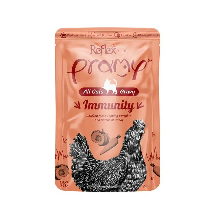 Pramy İmmunıty Kedilerde Bağışıklık Sisitemi Gelişimi İçin Tavuk Havuç Ve Balkabaklı Kedi Konserve Maması 70 gr