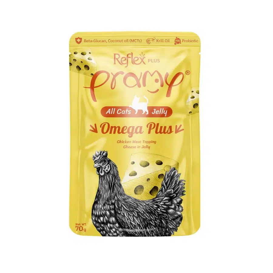 Pramy Omega Plus Jelly Tavuklu Ve Peynirli Yetişikin Kedi Konserve Maması 70 gr