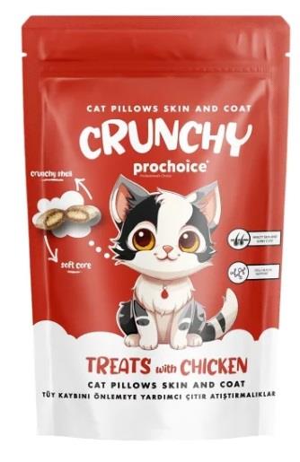 ProChoice Crunchy Skin & Coat Tüy Kaybını Önlemeye Yardımcı Tavuklu Kedi Ödül Maması 60 gr