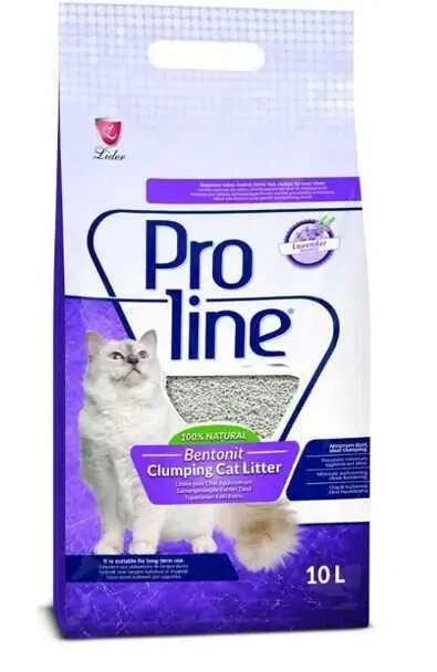Proline Lavanta Kokulu İnce Taneli Topaklanan Bentonit Kedi Kumu 10 lt