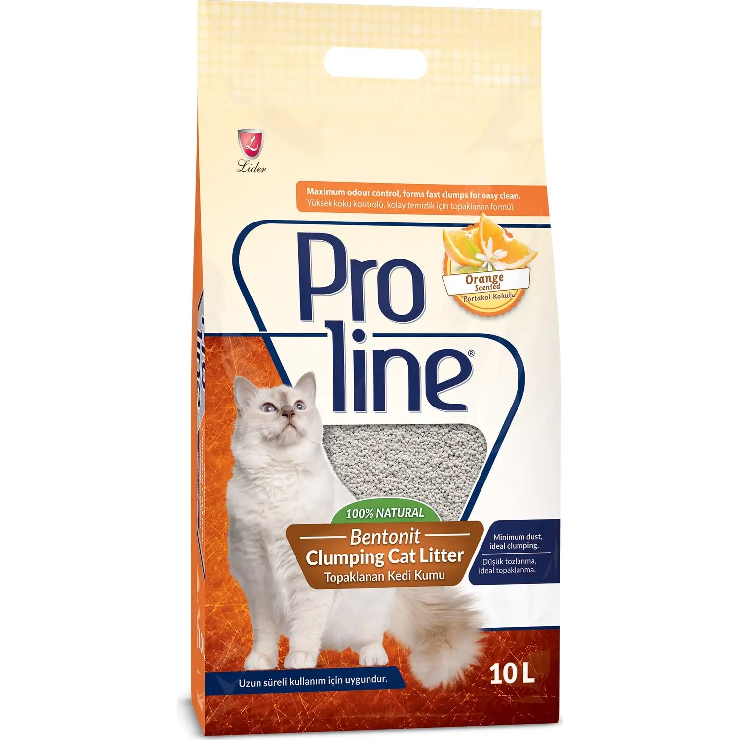 Proline Portakal Kokulu Topaklaşan Bentonit Kedi Kumu 10 lt