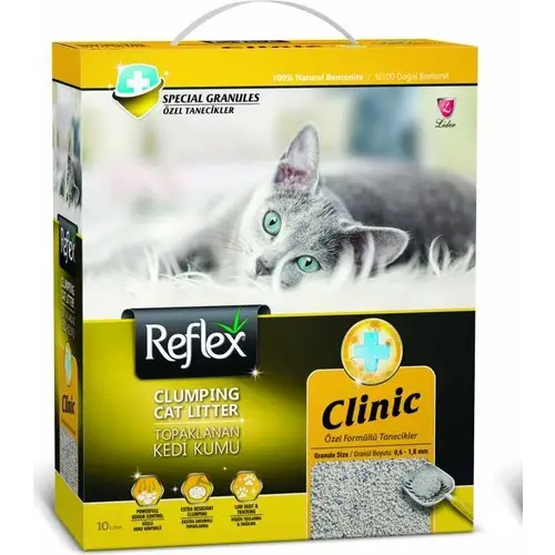 Reflex Clinic Özel Formüllü Tanecikler Topaklaşan Bentonit Kedi Kumu 10 lt