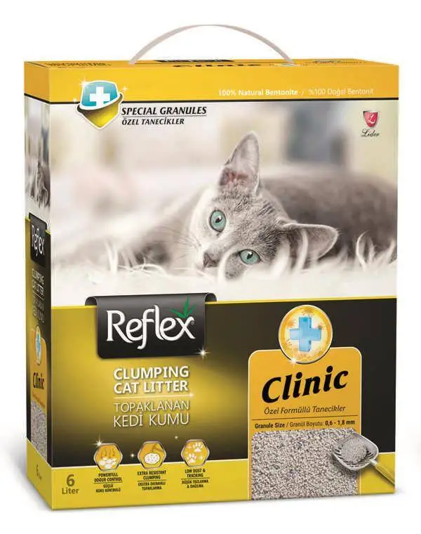 Reflex Clinic Özel Formüllü Tanecikler Topaklaşan Bentonit Kedi Kumu 6 lt