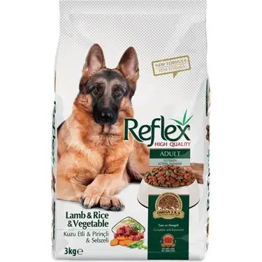 Reflex Kuzu Etli ve Pirinçli Sebzeli Yetişkin Köpek Maması 3 kg