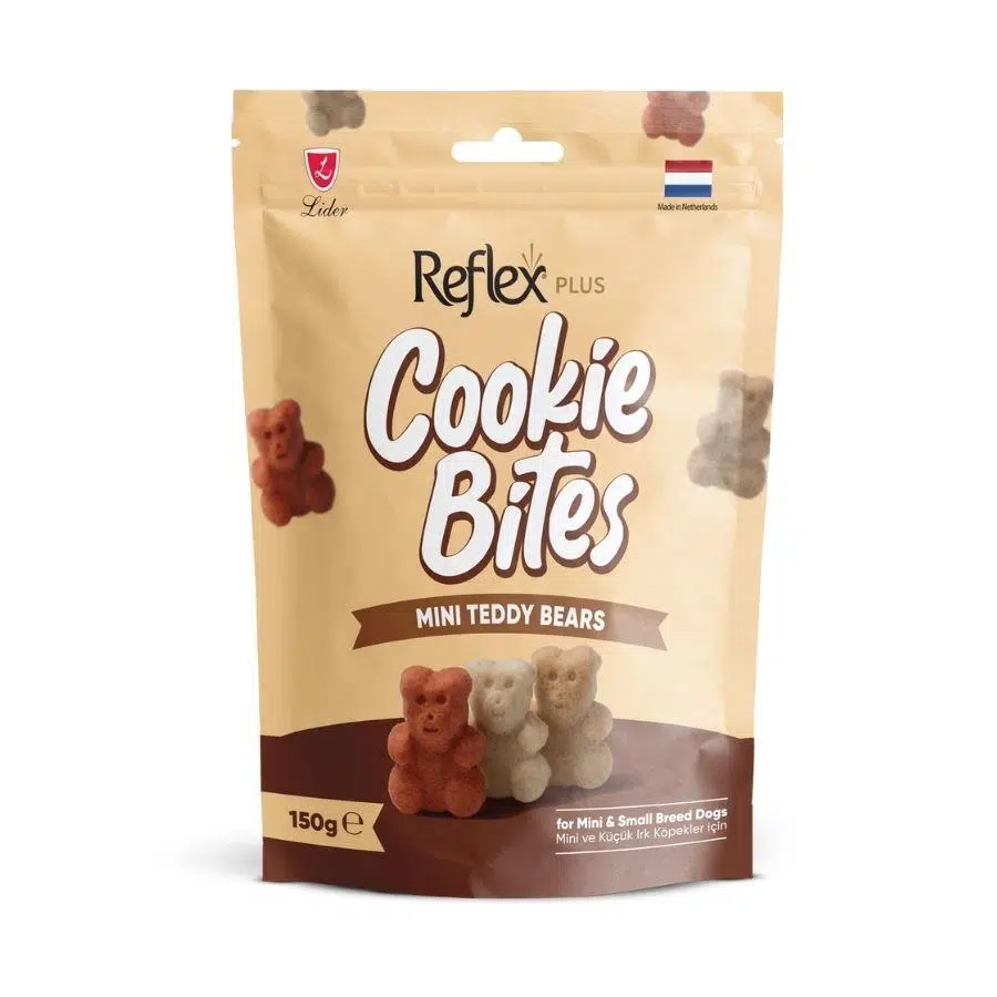 Reflex Plus Cookie Bites Mini Teddy Bears Küçük Irk Yetişkin Köpek Ödül Maması 150 gr
