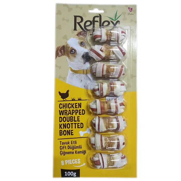 Reflex Tavuk Etli Çift Düğüm Kemik Ödülü 8'li 100 gr
