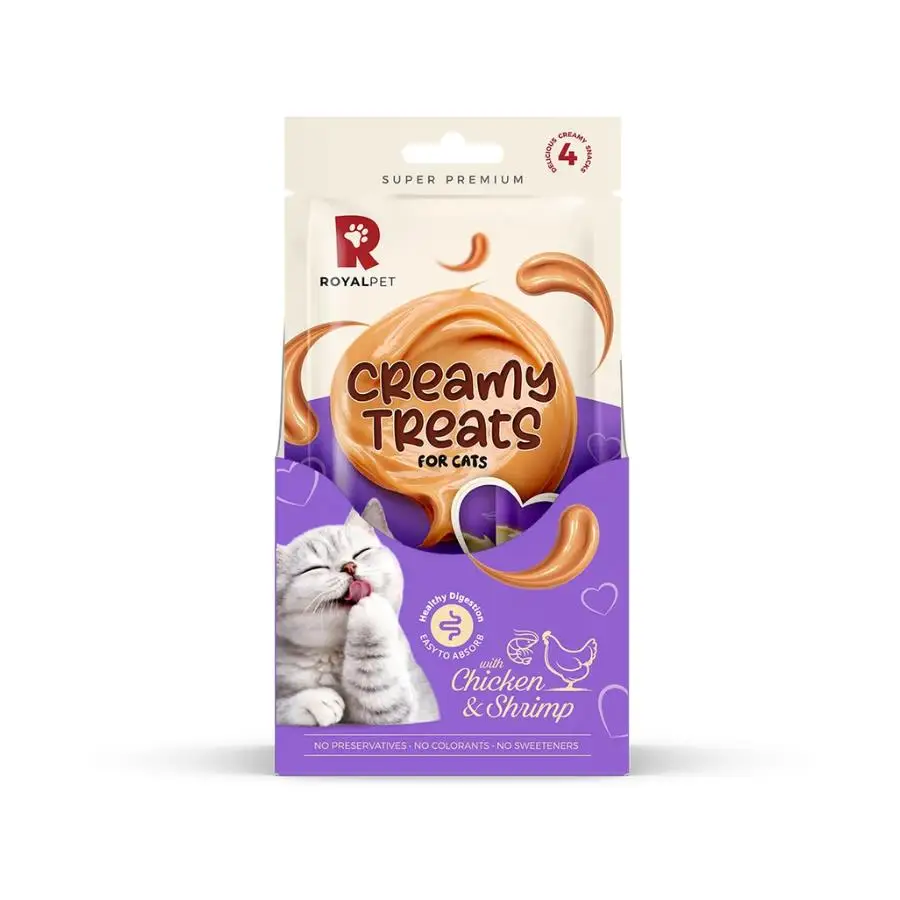 Royalpet Tavuk ve Karidesli Kedi Kreması 4 x 14 Gr