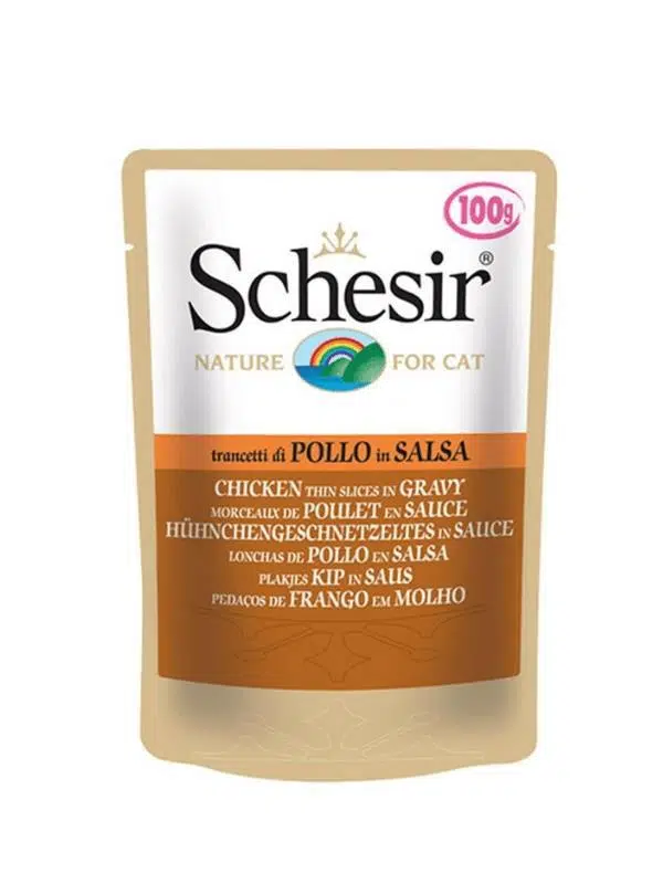 Schesir Pouch Kıyılmış Tavuklu Kedi Konservesi 85 gr
