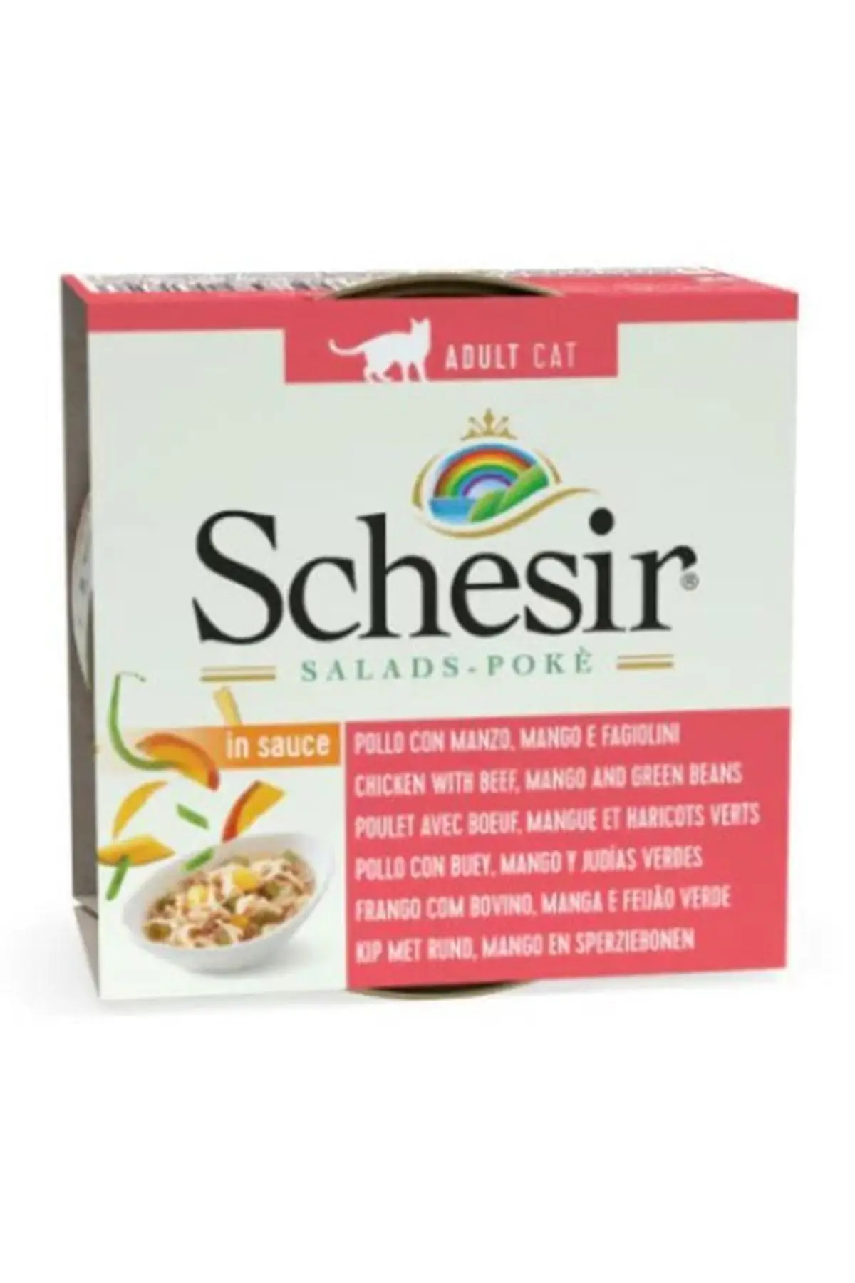 Schesir Salads Poke Tavuk Sığır Mango Fasulyeli Kedi Salatası 85 gr