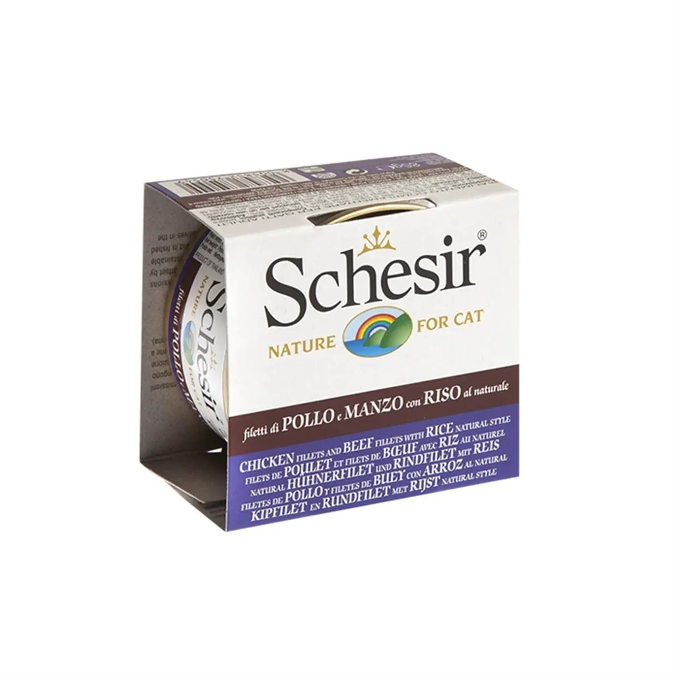 Schesir Suda Pişirilmiş Tavuk & Sığır Etli Kedi Konservesi 85 gr