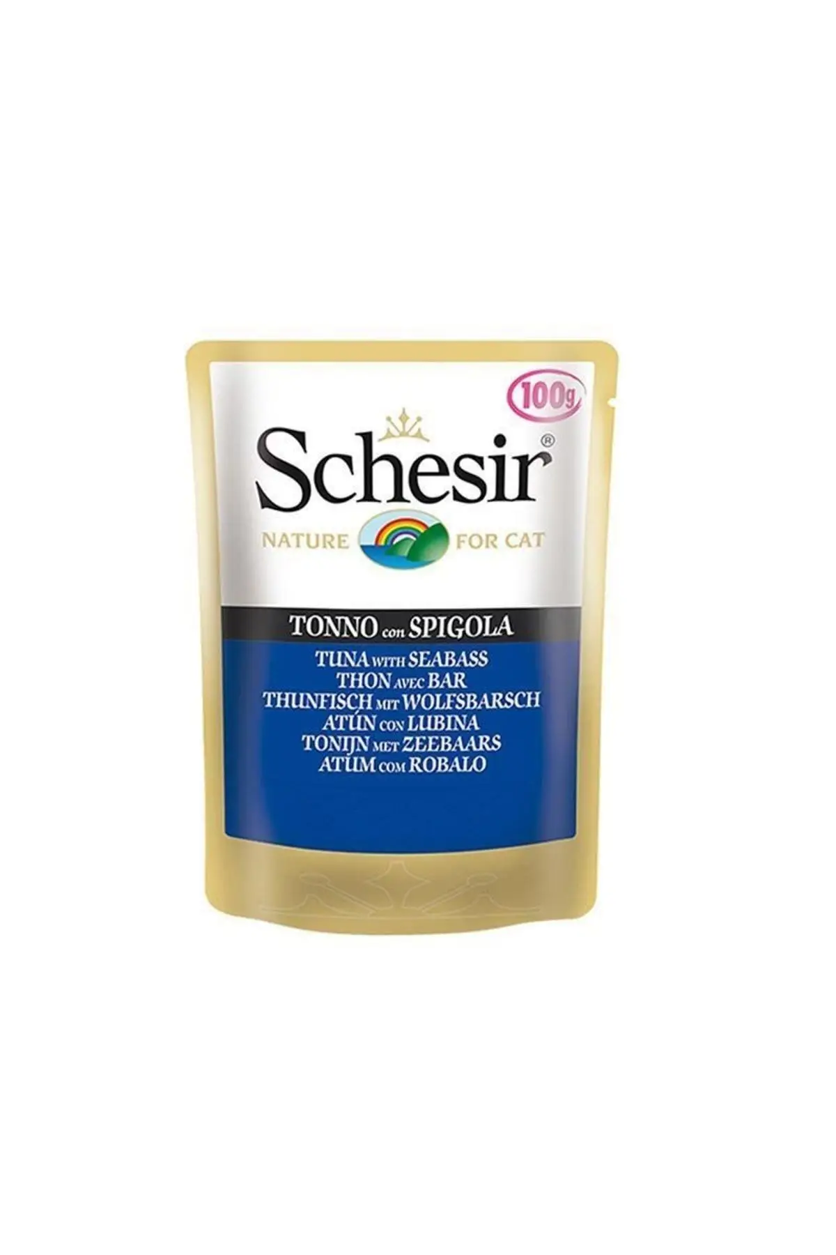Schesir Pouch Ton Balıklı ve Levrekli Kedi Konservesi 100 gr