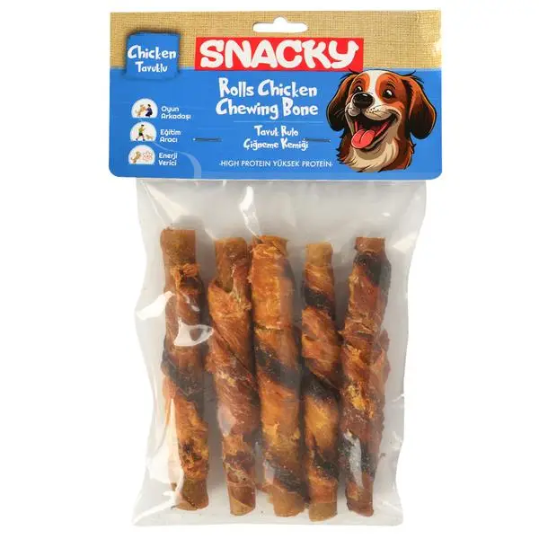 Snacky Çıtır Füme Tavuklu Köpek Kemiği 13 cm 5 Adet