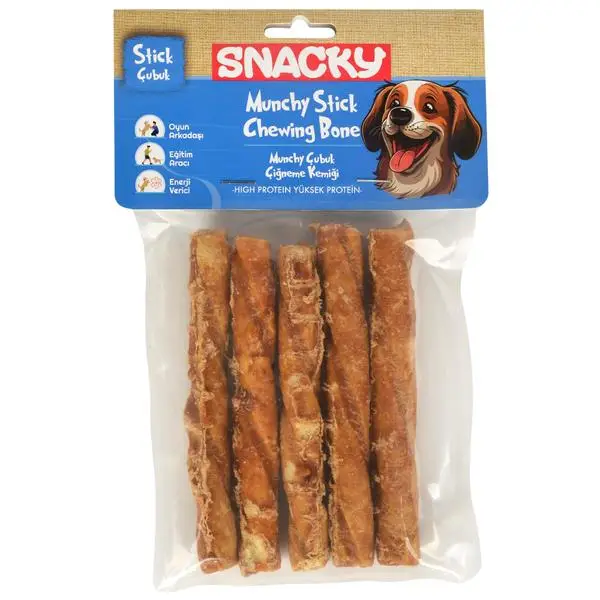 Snacky Çıtır Munchy Sığır Etli Tavuklu Köpek Kemiği 13 cm 5 Adet