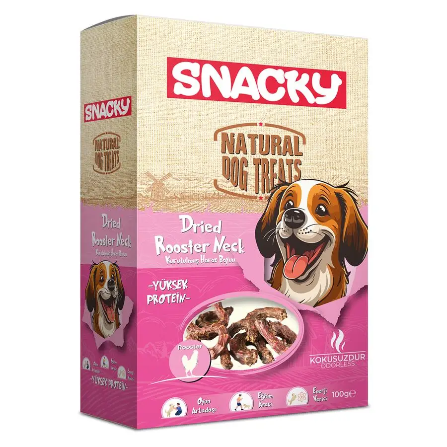 Snacky Kurutulmuş Horoz Boyun Köpek Ödül Maması 100 gr