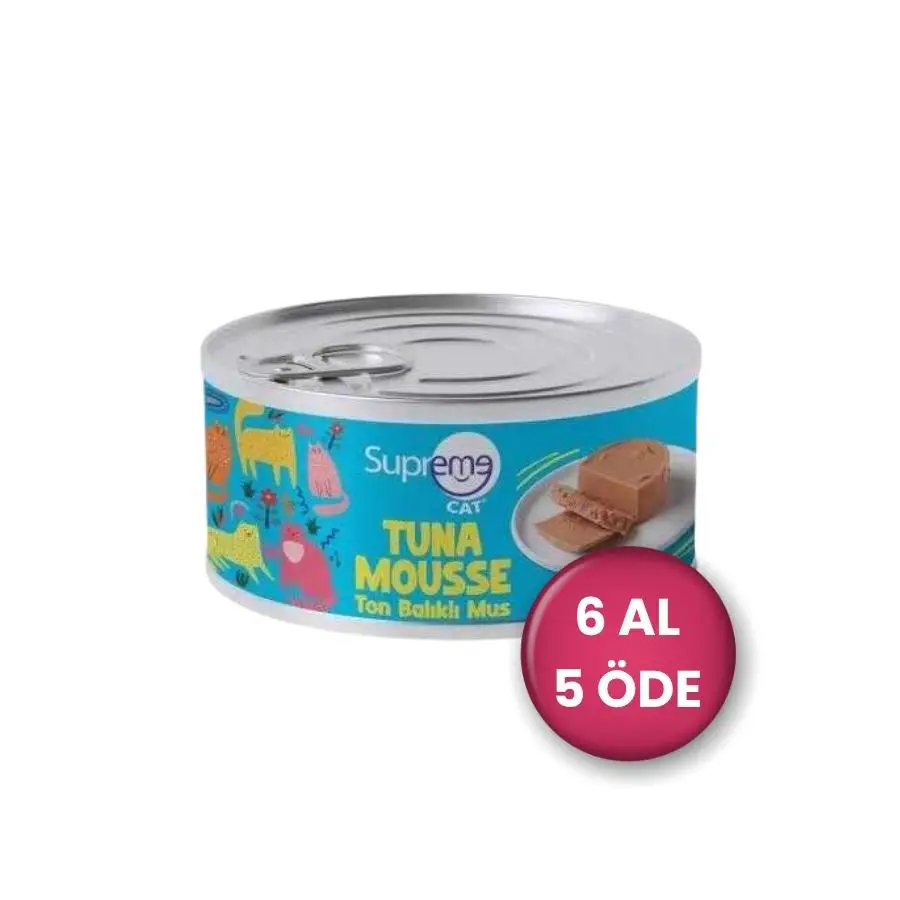 Supreme Cat Ton Balıklı Püre Yetişkin Kedi Konservesi 85 Gr 6 AL 5 ÖDE