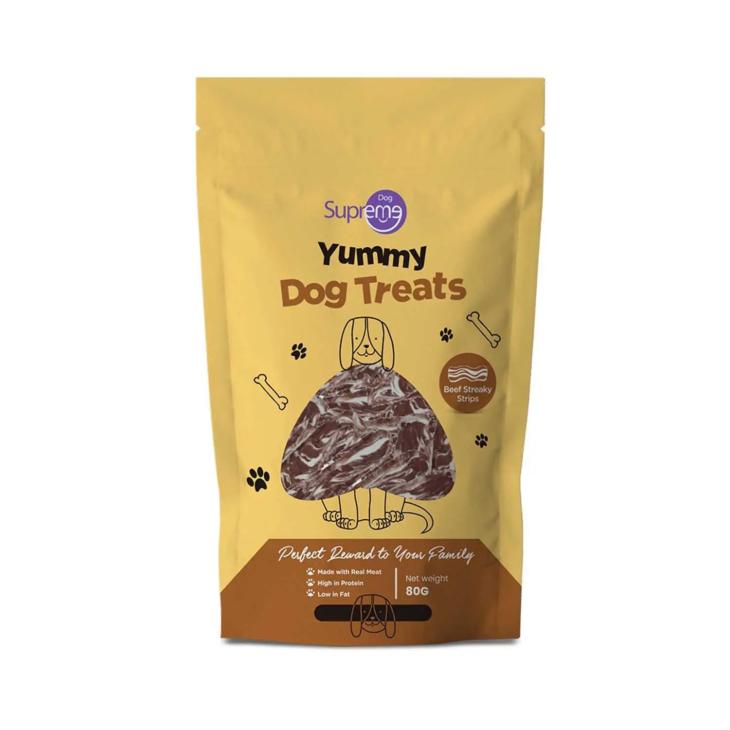 Supreme Sığır Etli Şerit Köpek Ödül Maması 80 gr