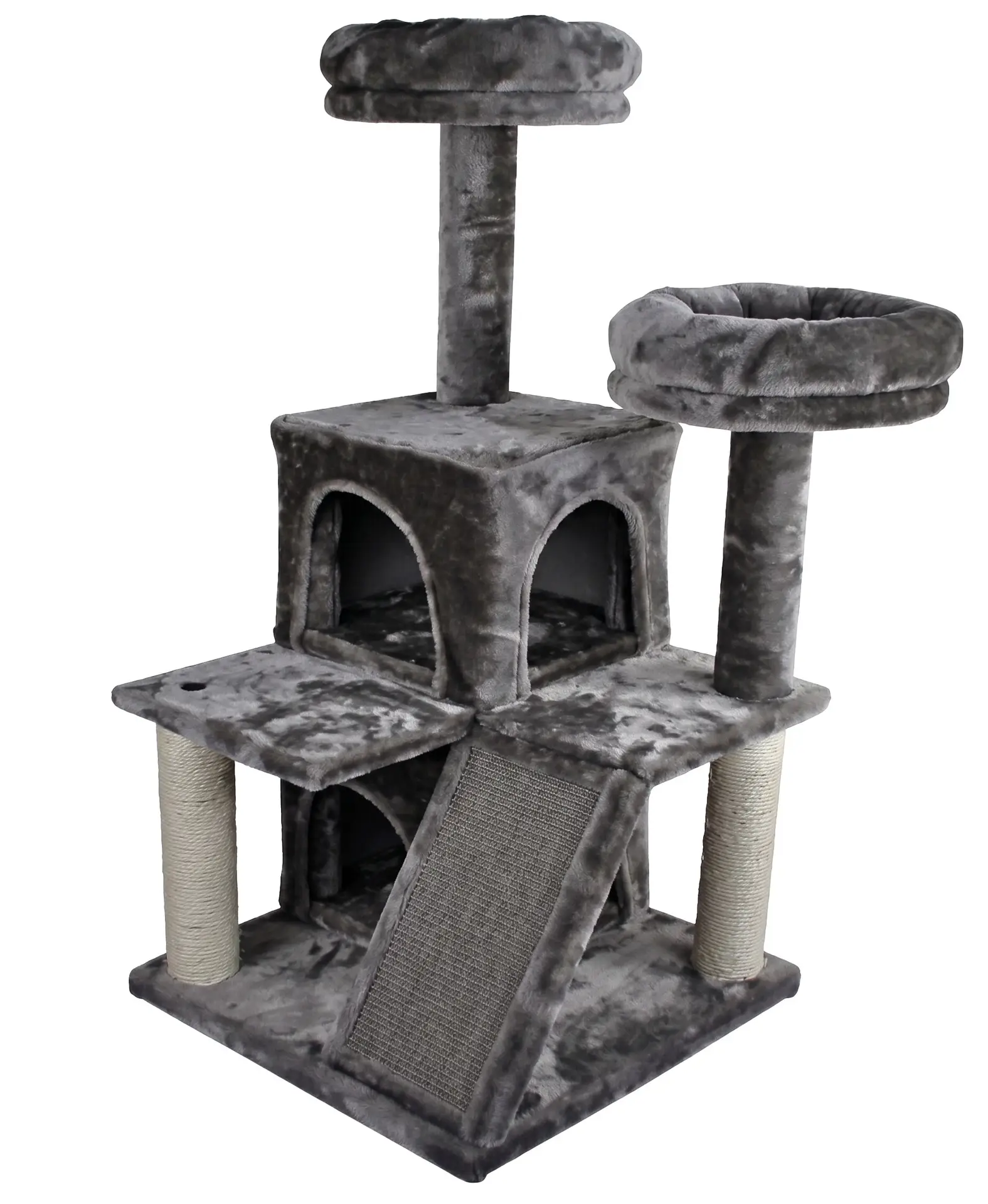 Tommy Çok Katlı Lüks Gri Kedi Tırmalama Evi 50x50x116