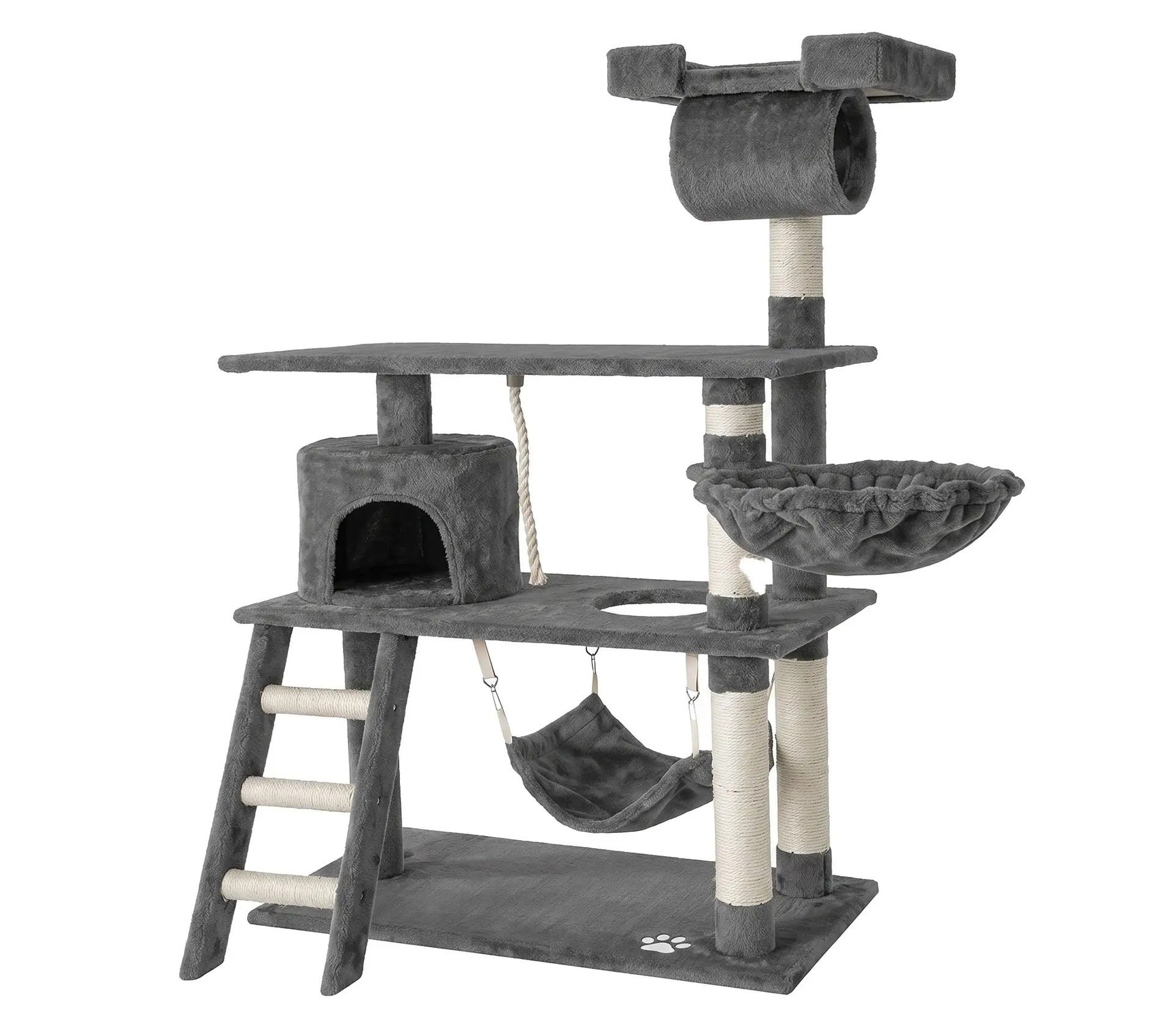 Tommy Çok Katlı Lüks Gri Kedi Tırmalama Evi 75x40x141