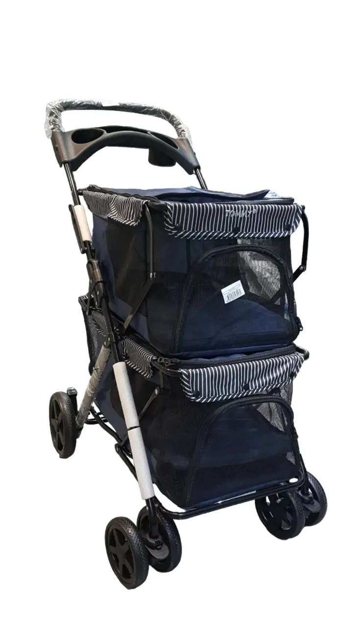 Tommy İki Katlı Evcil Hayvan Arabası 85 X 51 X 100 cm Lacivert Max 10 kg + 10 kg