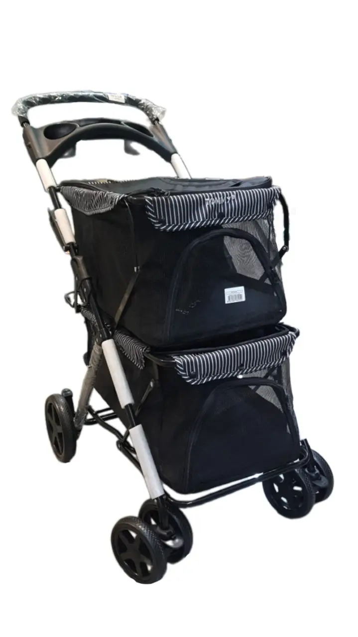 Tommy İki Katlı Evcil Hayvan Arabası 85 X 51 X 100 cm Siyah Max 10 kg + 10 kg