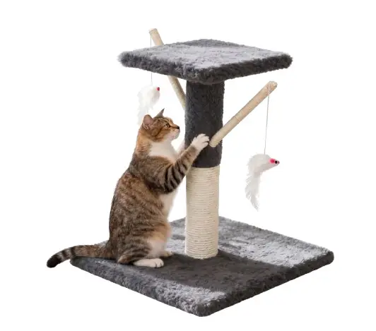Tommy Teraslı Gri Kedi Tırmalama Tahtası 34x34x43